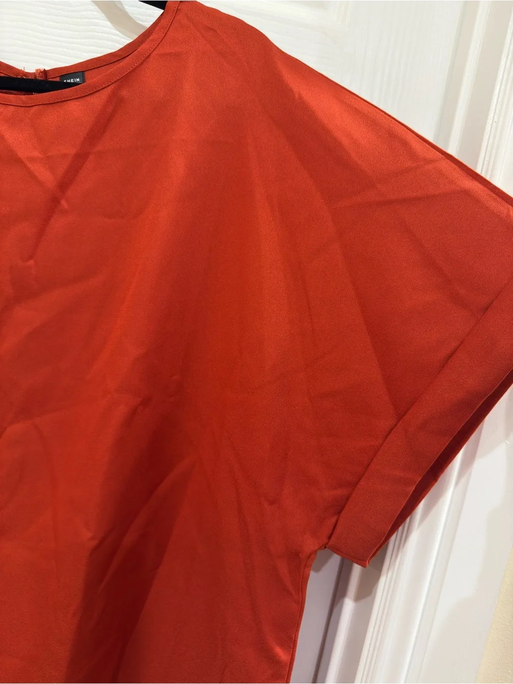 Burnt Orange Short Sleeve Blouse